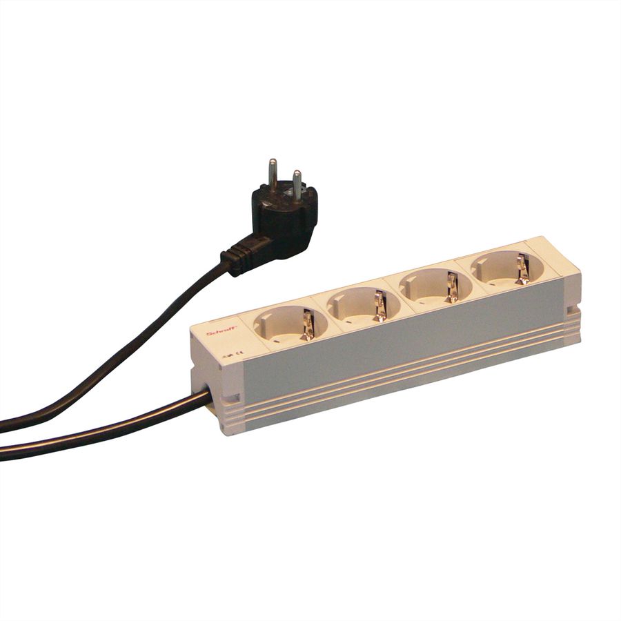 SCHROFF contactdoosstrook, SCHUKO, 4 contactdozen, 10".