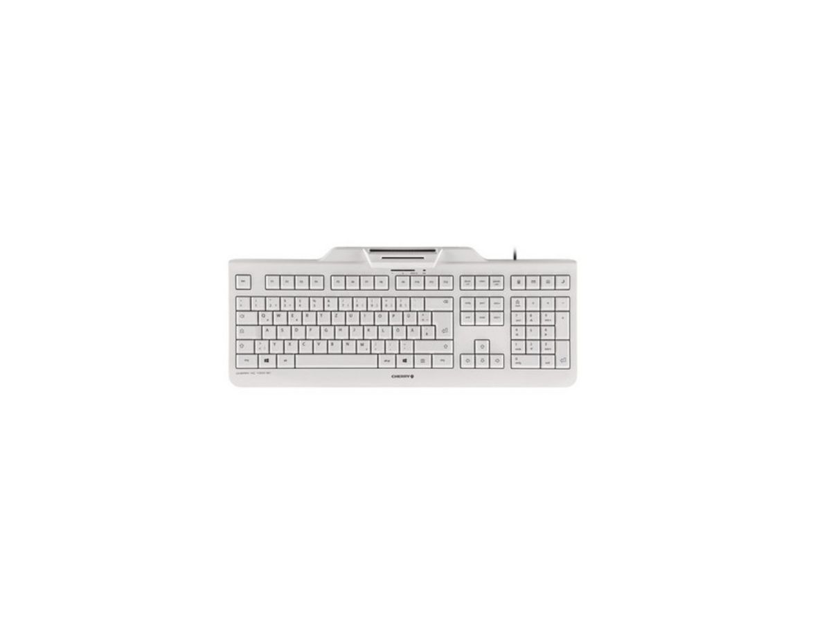 CHERRY KC 1000 SC Corded Smartcard Keyboard, Light Grey, USB (QWERTY - UK)