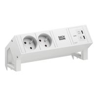 BACHMANN DESK2 white 2xUTE, 1xUSB C/C 45W L=0,2m RAL9010