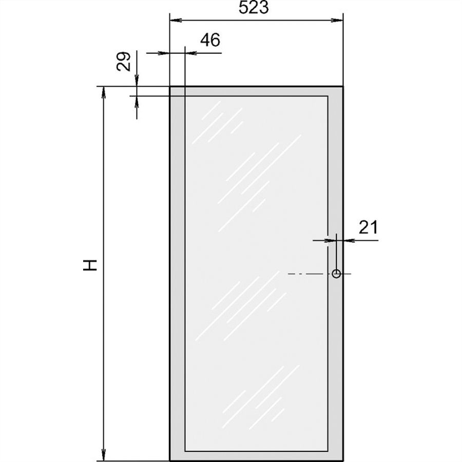 SCHROFF Eurorack Glazed Door With Acrylic Glass, RAL 7035, 29 U 600W