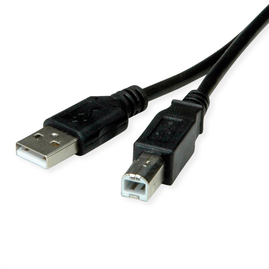 ROLINE RM USB 2.0 Cable, A - B, M/M, black, 0.8 m