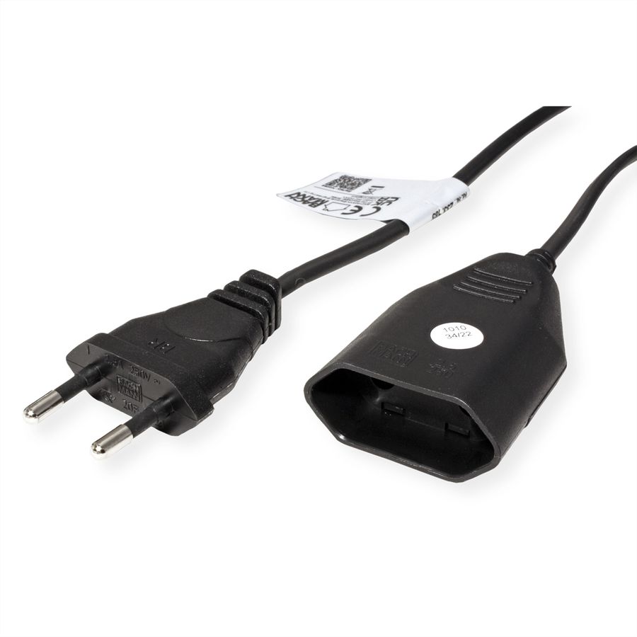 BACHMANN Euro extension lead 230V/2.5A, black, 2 m