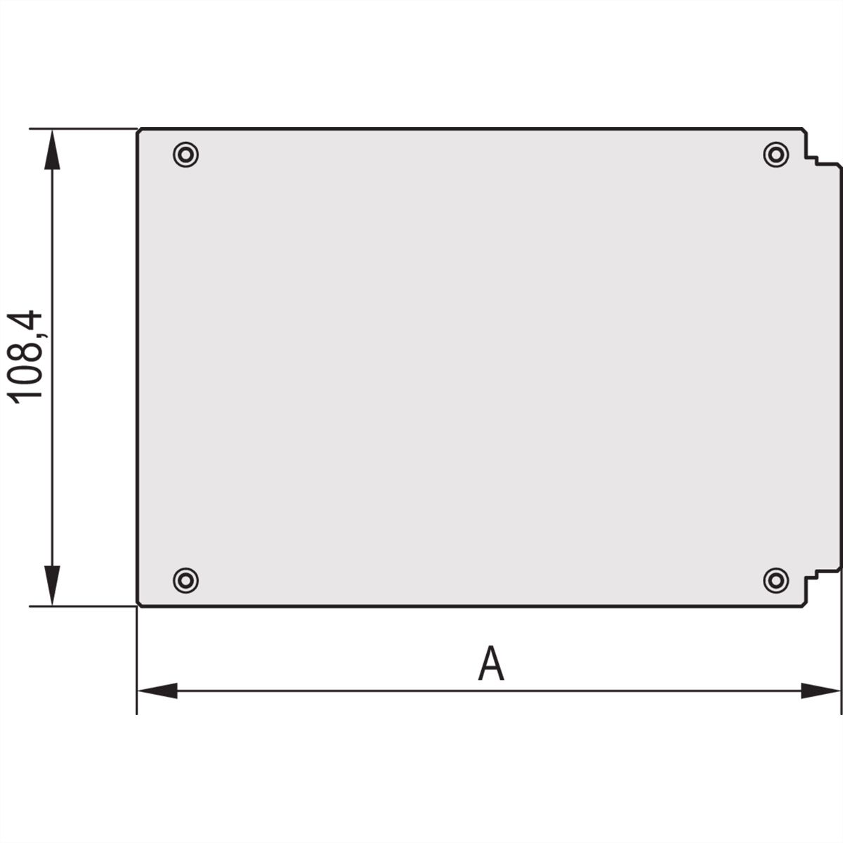 SCHROFF HF Frame Type Plug-In Unit Rear Panel, Without Cut-Out, 3 U, 14 HP