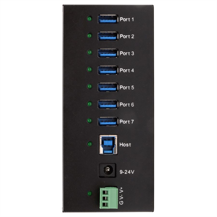 EXSYS EX-11247HMS 7 Port USB 3.2 Gen 1 HUB Din-Rail Kit und Wand VIA VL813 Chipset