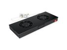 ROLINE 19-inch fan unit 2 fans, Thermostat black