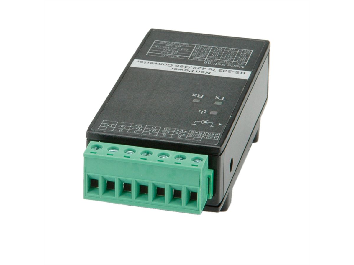 ROLINE RS232 naar RS422/485 converter voor DIN Rail montage, zelfaangedreven