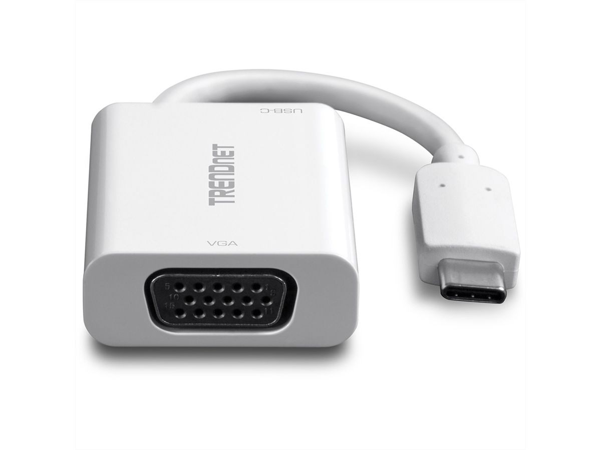 TRENDnet TUC-VGA2 USB-C VGA Wit kabeladapter/verloopstukje