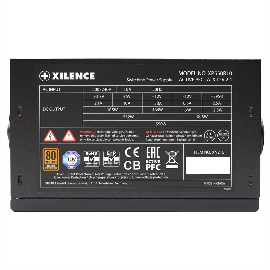 Xilence XP550R10 550W PC Power Supply, 80+ Bronze, Gaming, ATX