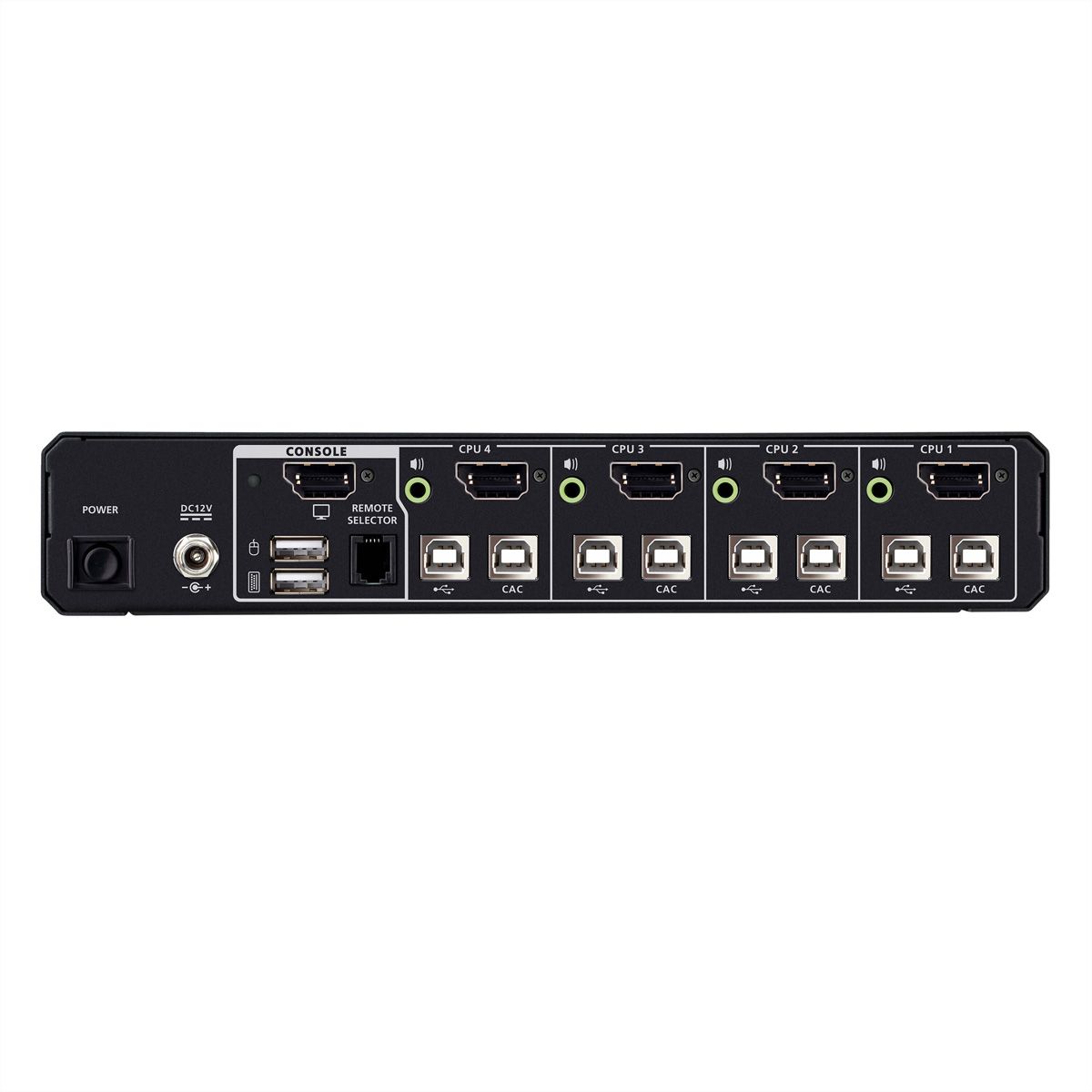 ATEN CS1184DPH4C 4-poorts USB 5K DP/HDMI, Universele beveiligde KVM-switch voor één scherm met kaartlezer