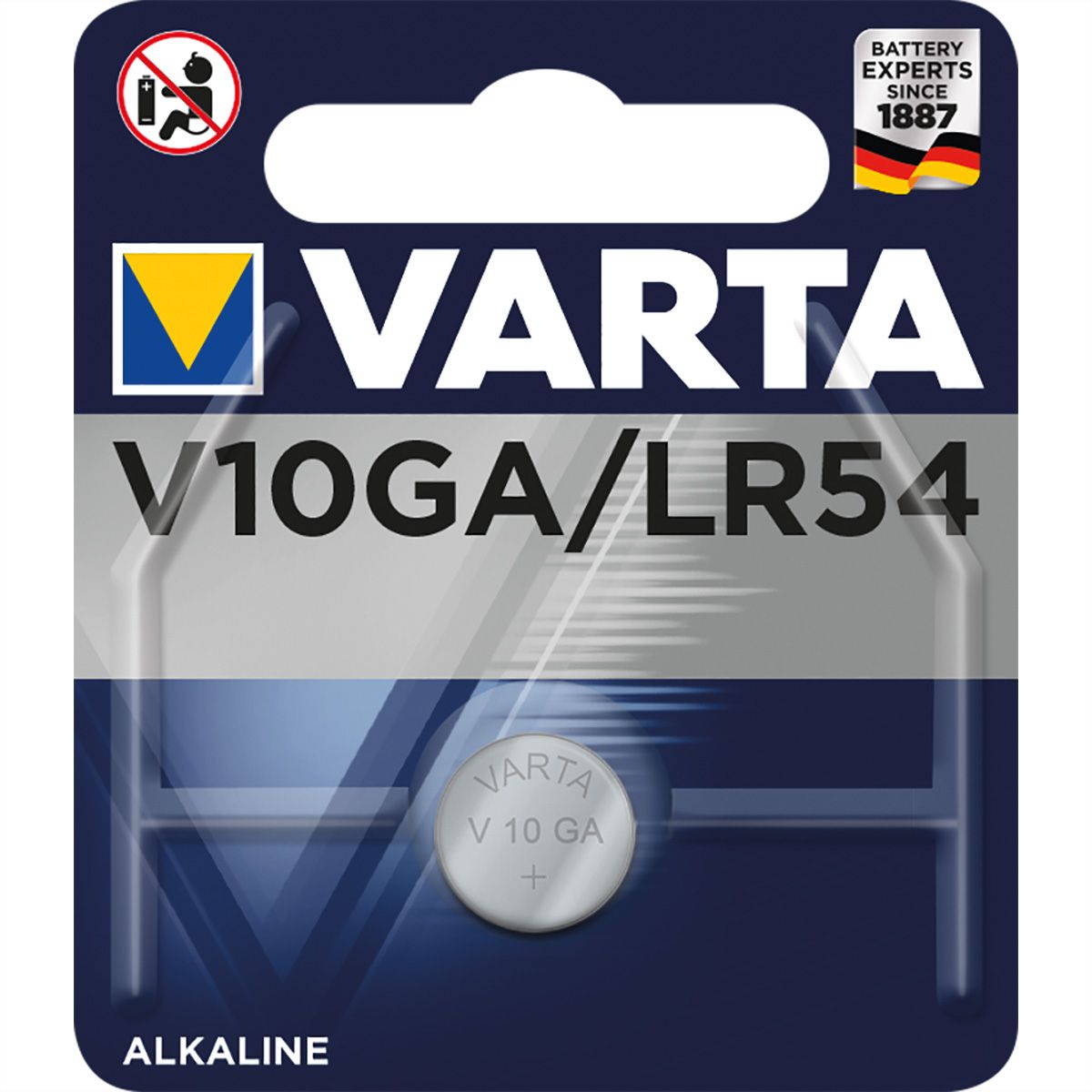 VARTA Alkaline Knopfzelle  LR54, LR1130, V10GA, 1,5V, 50mAh