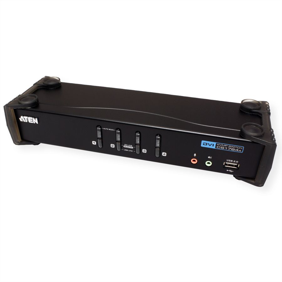 ATEN CS1764A KVM Switch DVI, USB, Audio, USB Hub, 4-Poorts