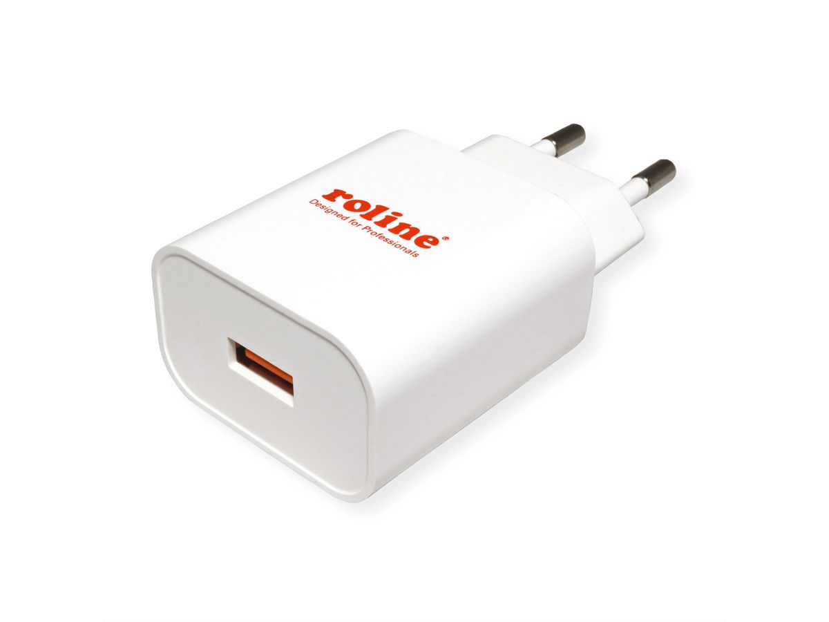 ROLINE USB oplader met eurostekker, 1 poort, QC3.0, 18W