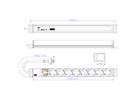 BACHMANN 19" socket strip, 8-way with ÜS without switch