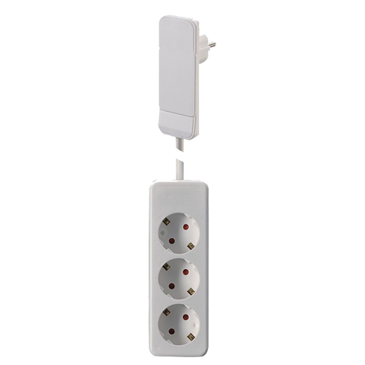 BACHMANN Flat Plug CEE7/7 white, 1.6m 3xCEE7/3