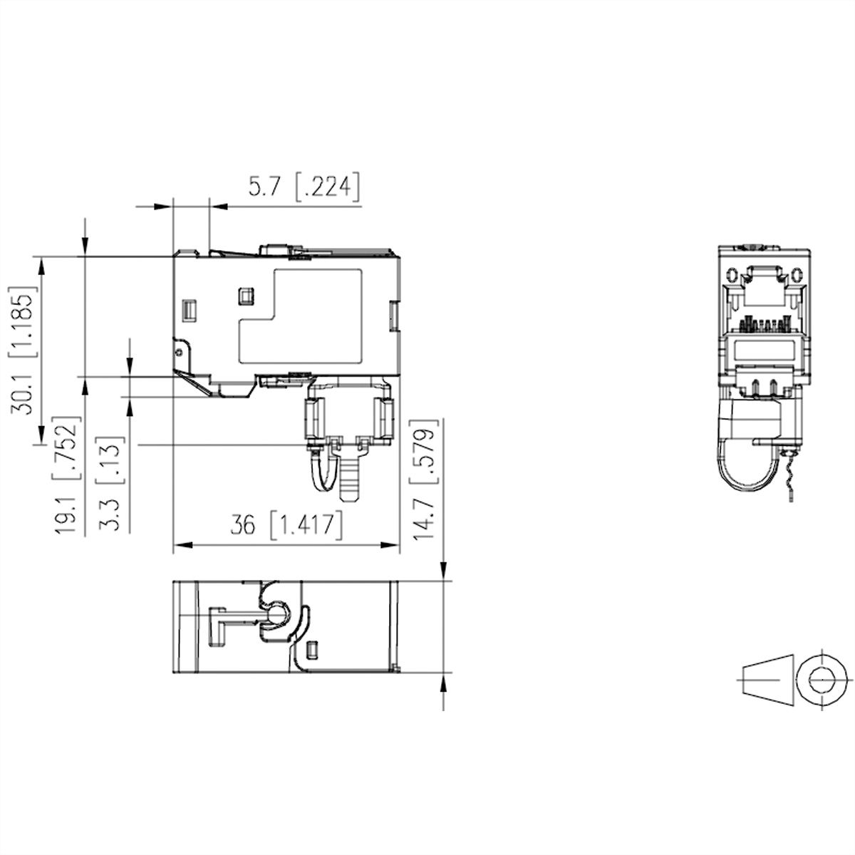 METZ CONNECT C6A-module 270° Jack