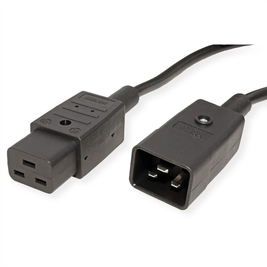 BACHMANN mains cable IEC320/C19-C20 16A/250V IEC connection, black, 0.5 m