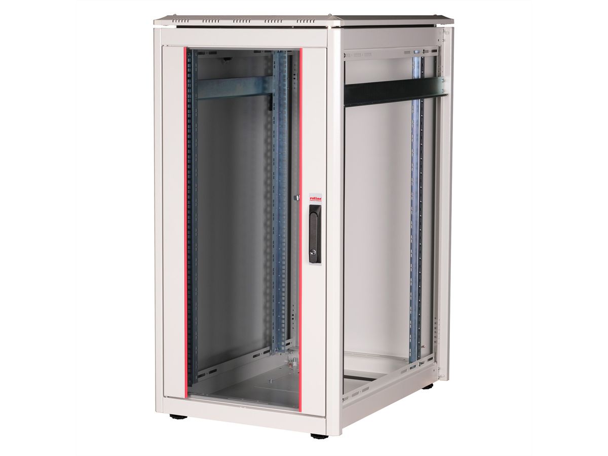 ROLINE 19-inch network cabinet Pro 22 U, 600x800 WxD glass door grey