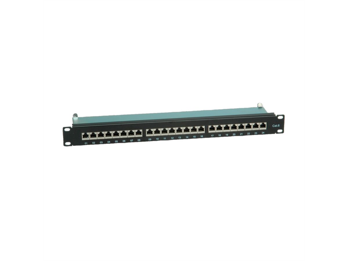 VALUE Cat.6 (Class E) 19" Patch Panel, 24 Ports, STP, black