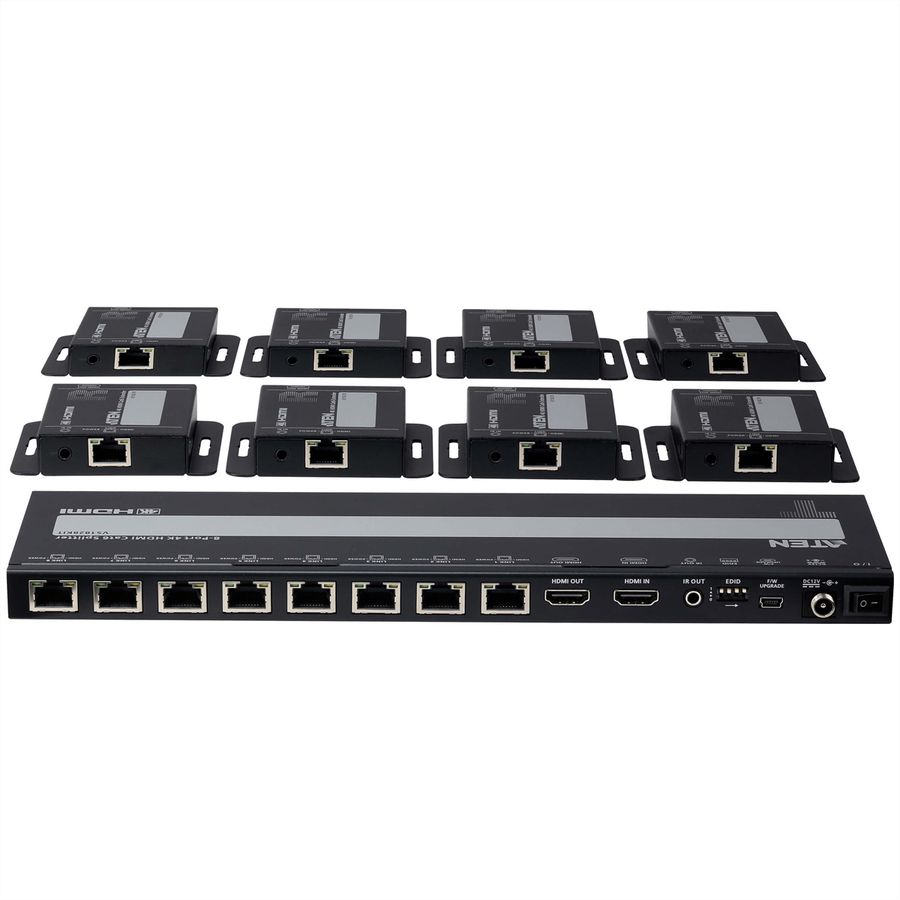 ATEN VS1828KIT 8-poorts 4K HDMI Cat6-splitter met 8 ontvangers