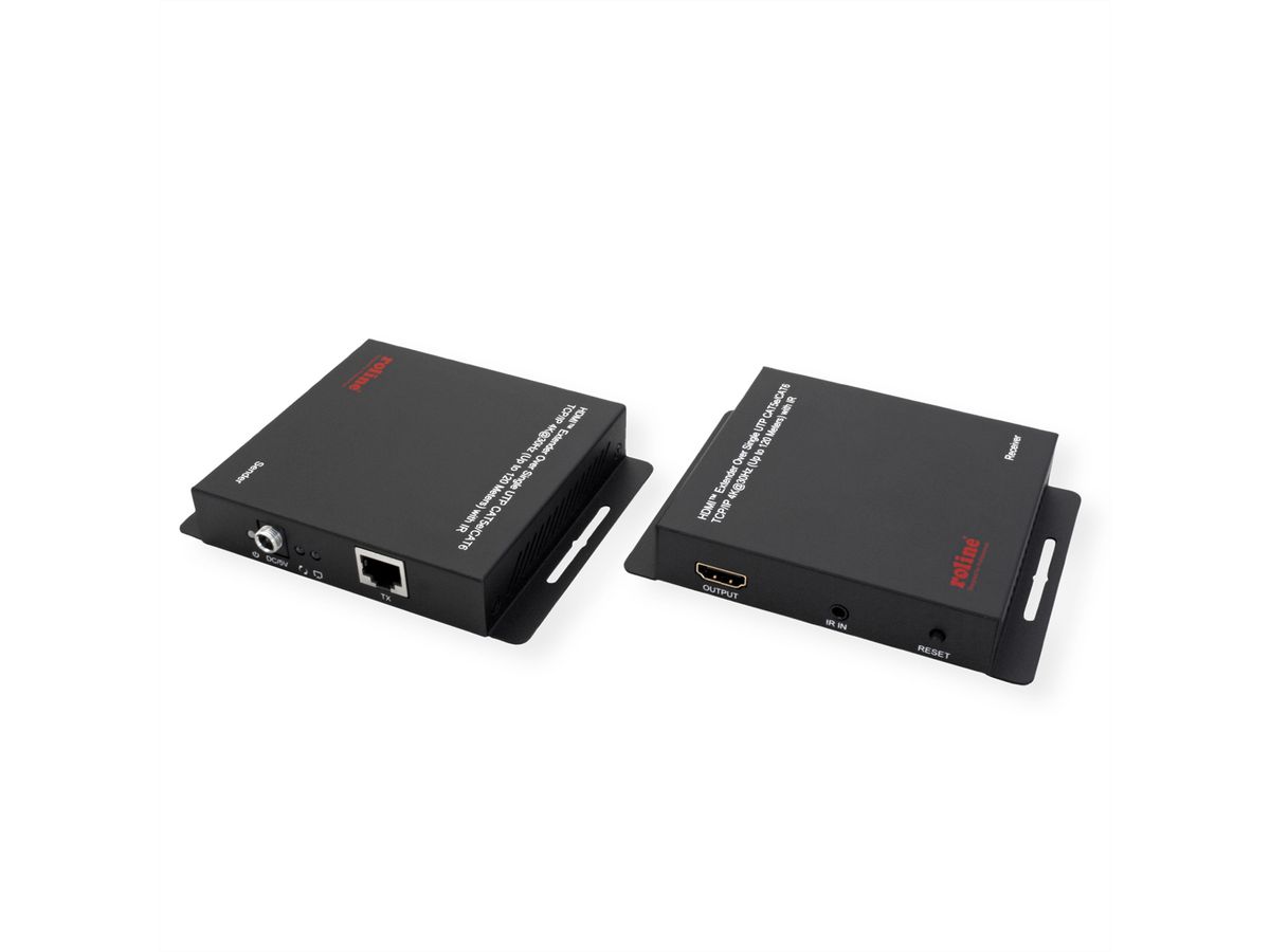 ROLINE HDMI verlenging, via IP, 4K30Hz, 120m, met IR