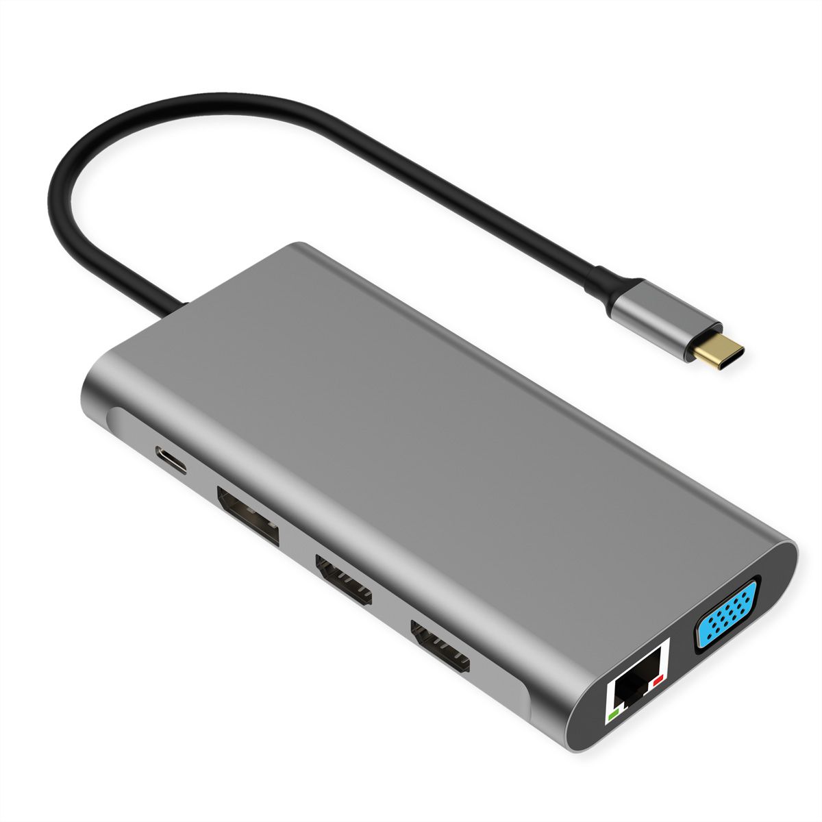 VALUE USB Type-C dockingstation, 4k HDMI, DP, VGA, Gigabit Ethernet, USB-C, USB-A, PD
