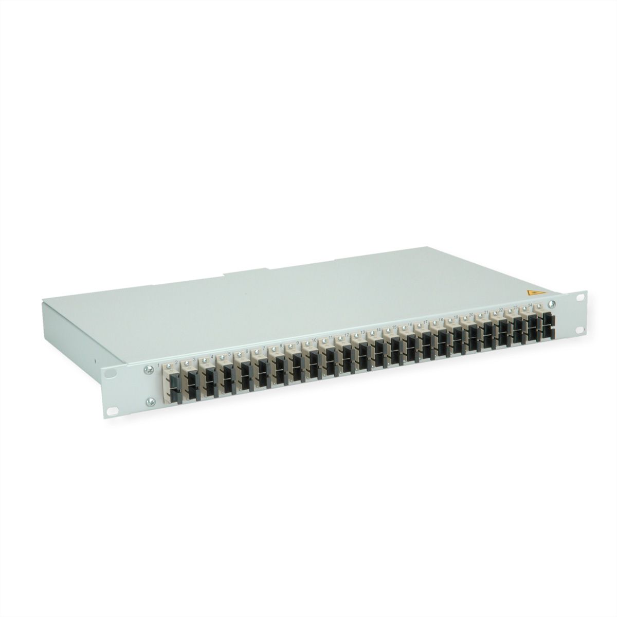 TELEGÄRTNER BASIS eco LWL-Panel mit Kupplungen, 24x SC Duplex, beige, OM2