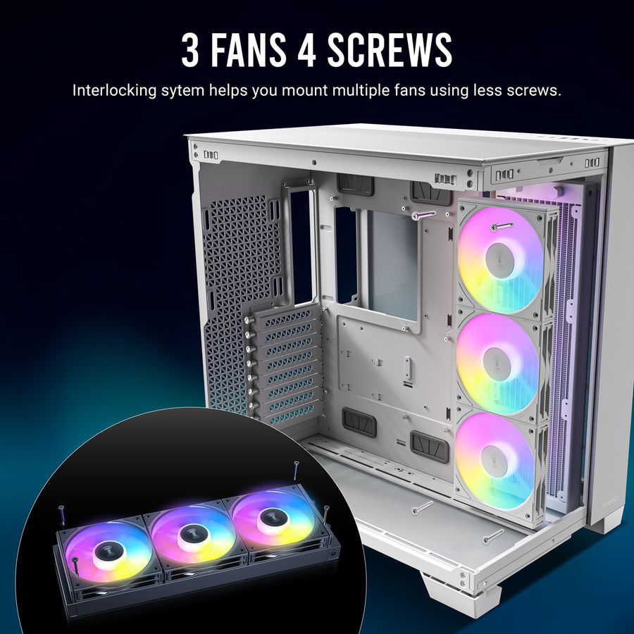 ANTEC C120 ARGB Fan PC Case Fan 120mm 3-In-1-Pack, white