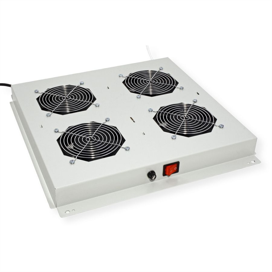 ROLINE 19-inch roof fan unit 4 fans, thermostat, grey