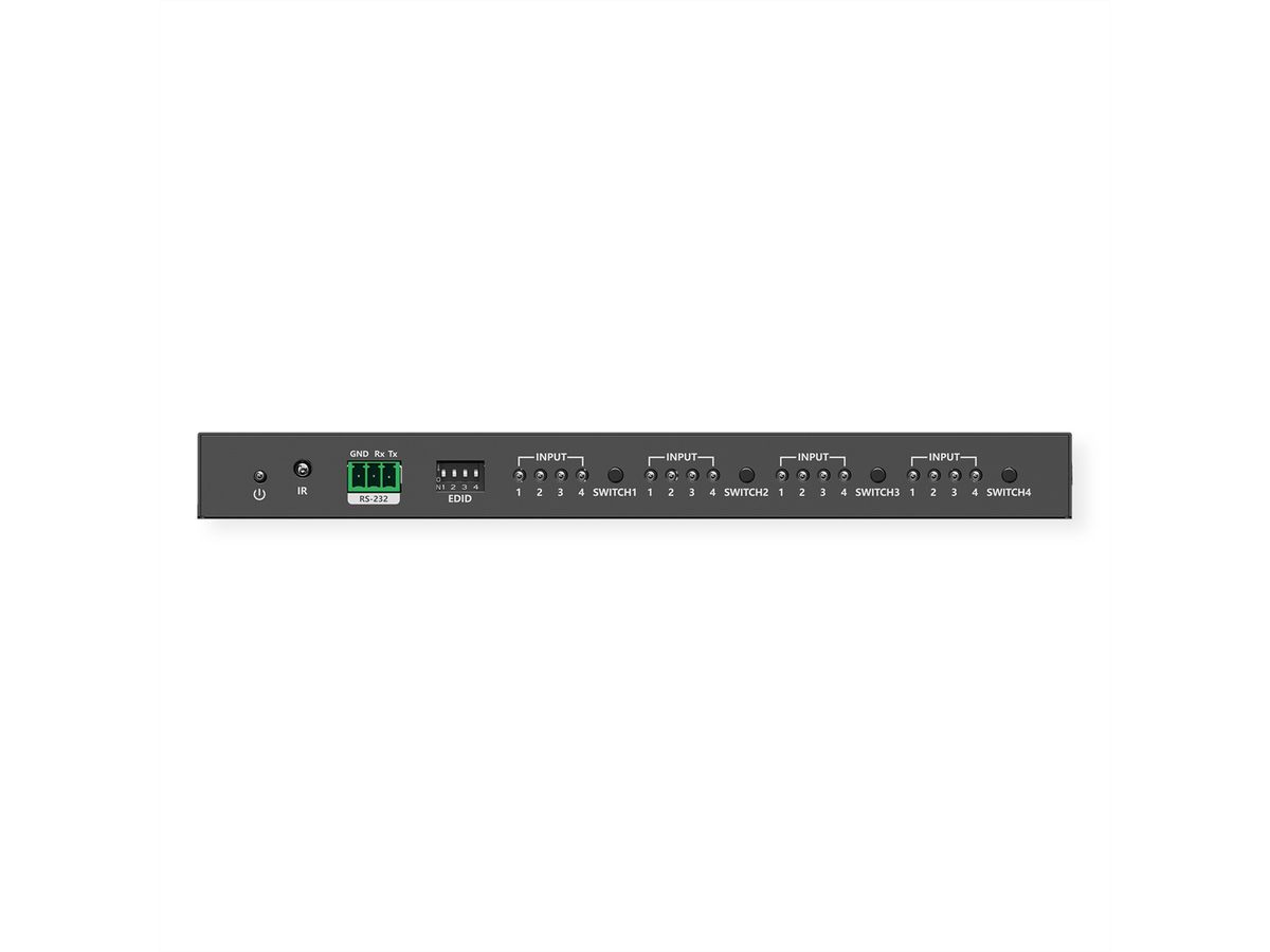 VALUE 4K HDMI Matrix Switch, 4x4, met afstandsbediening