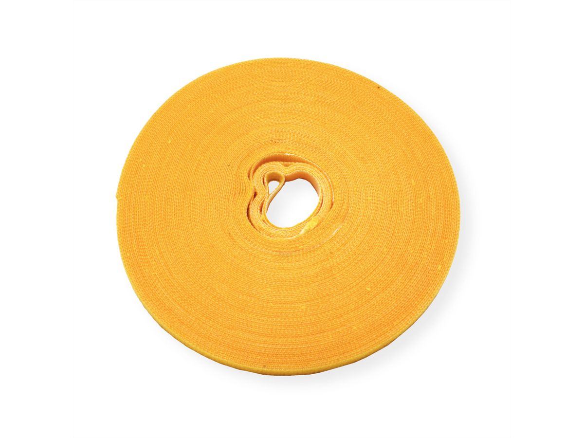 VALUE Klittenband op rol, 10mm, geel, 25 m