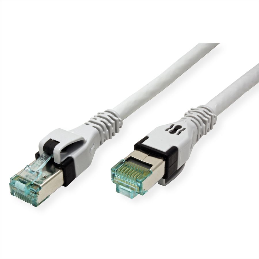 EasyLan DualBoot PushPull IP20 patchkabel, Cat.6A (Klasse EA), S/FTP, grijs, 0,5 m