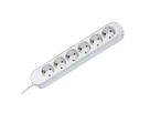 BACHMANN SMART socket strip 6x earthing contact, white, 3 m