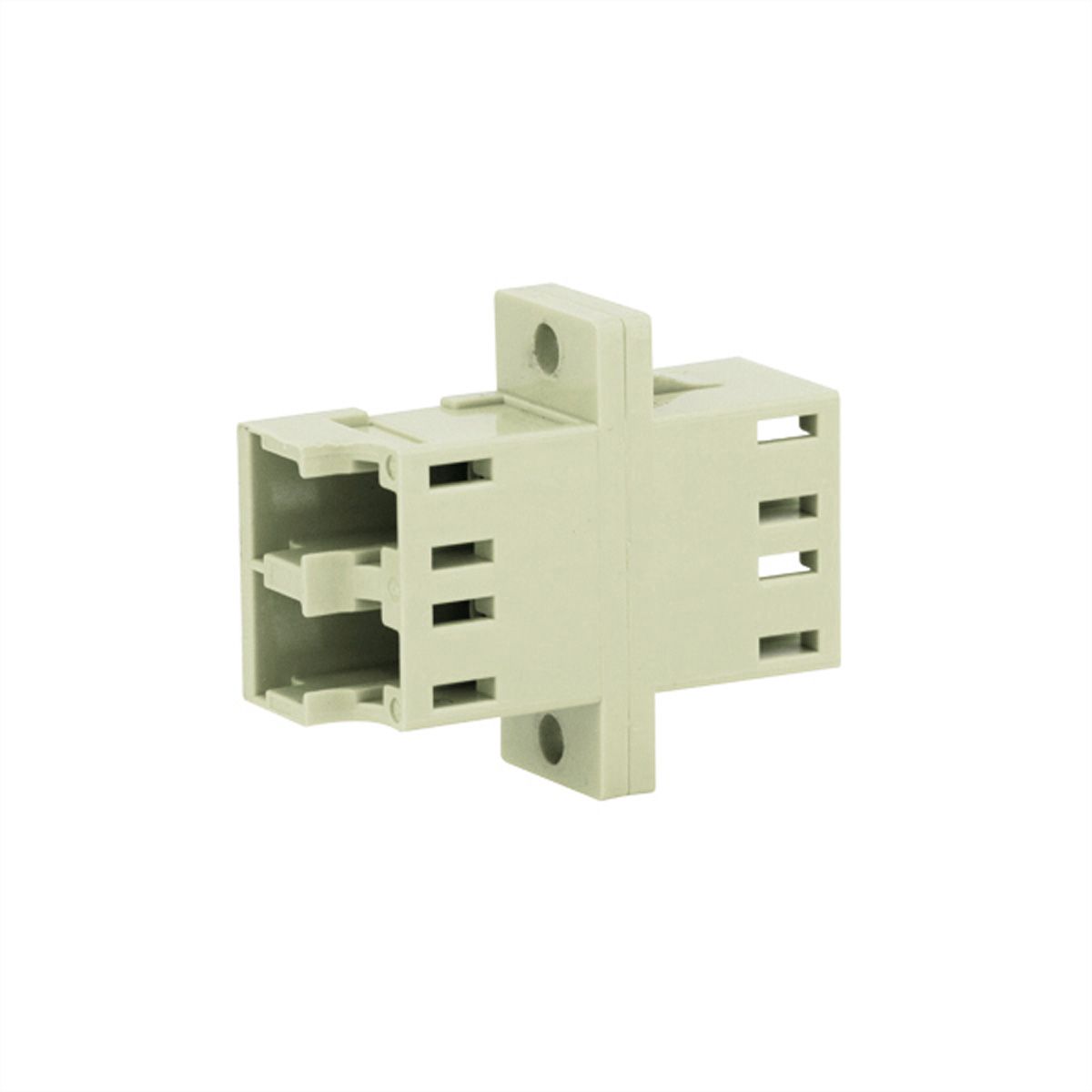 TELEGÄRTNER  LC/APC Duplex adaptor, multimode, cramic sleeve, plastic housing, beige, Z77