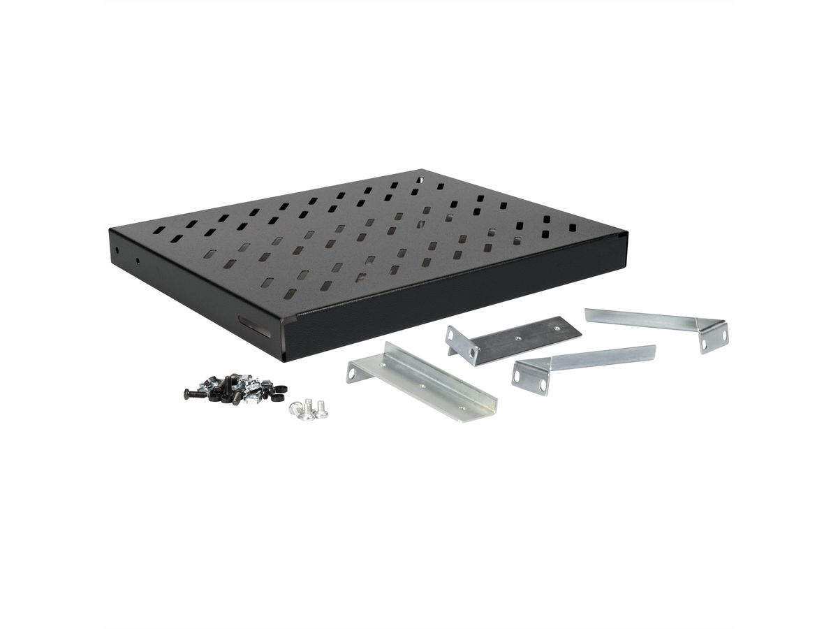 ROLINE 19-inch shelf 1 U, 350 T 50 kg black