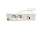BACHMANN CONI 2xUTE 1xUSB A/C 22W 0.2m GST18 RAL9010