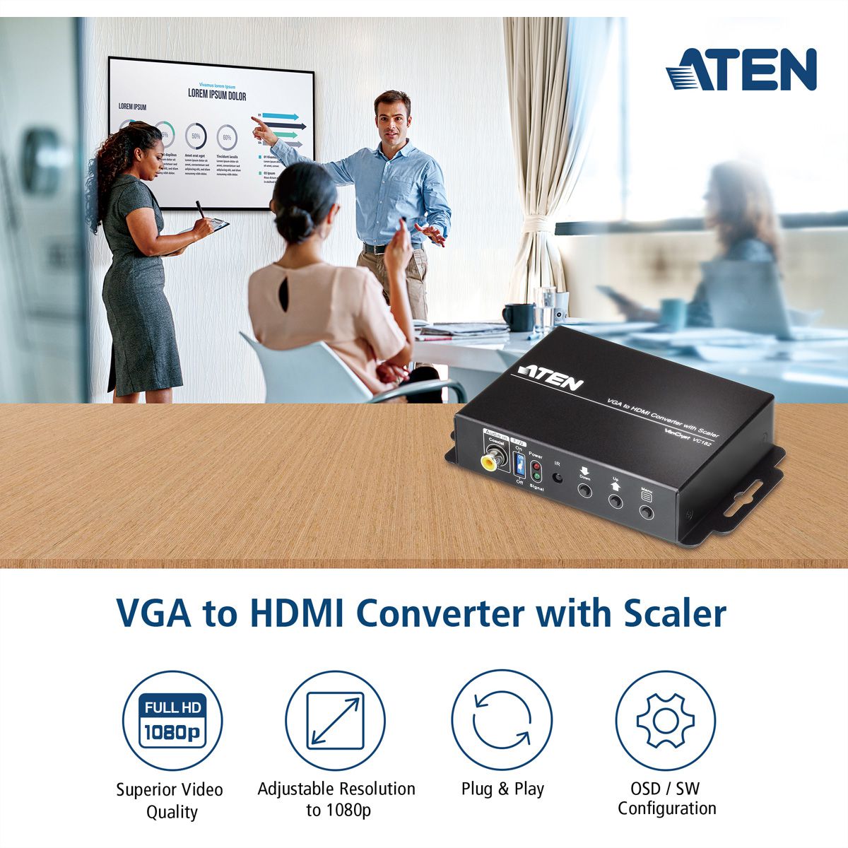 ATEN VC182 VGA zu HDMI Konverter mit Skalierfunktion