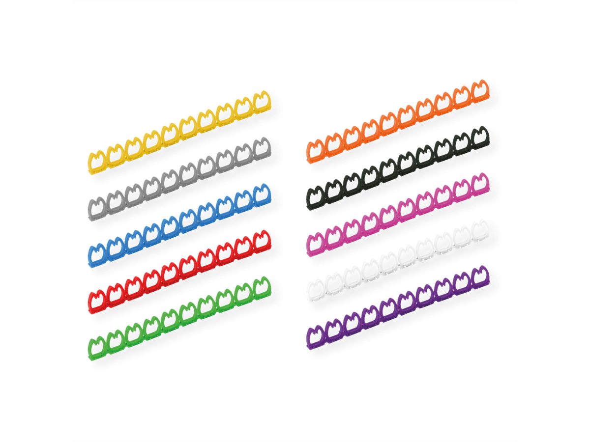 VALUE kabelmarkeerset voor patchkabels, 10 x 10 stuks, 4 - 5.5mm, veelkleurig