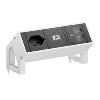BACHMANN DESK2 1xCH 90° 1xUSB C/C 65W, L=0.2m RAL9010