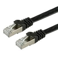 VALUE FTP Patch Cord, Cat.6 (Class E), extra-flat, black, 0.5 m