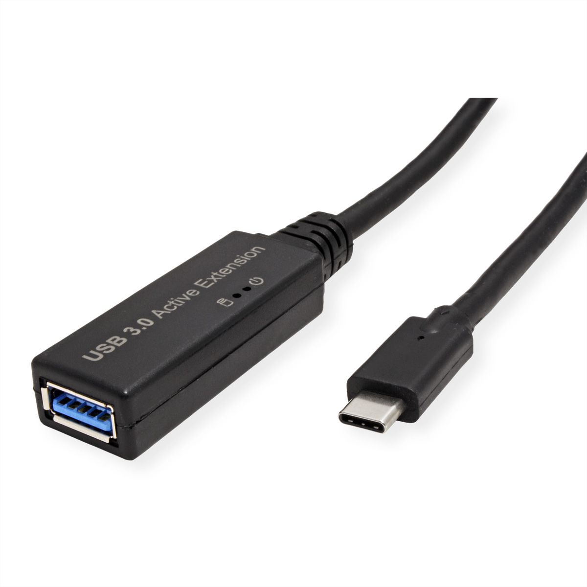 ROLINE USB 3.2 Gen 1 Actieve Repeater Kabel, Type A - C, zwart, 5 m