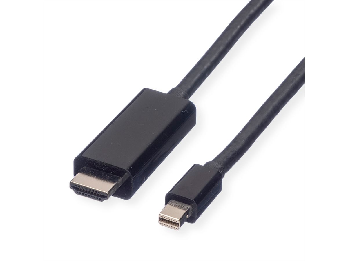 VALUE Mini DisplayPort Cable, Mini DP-UHDTV, M/M, zwart, 2 m