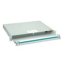 TELEGÄRTNER PROFI V LWL-Panel mit Kupplungen, 24x LC Duplex, türkis, OM3