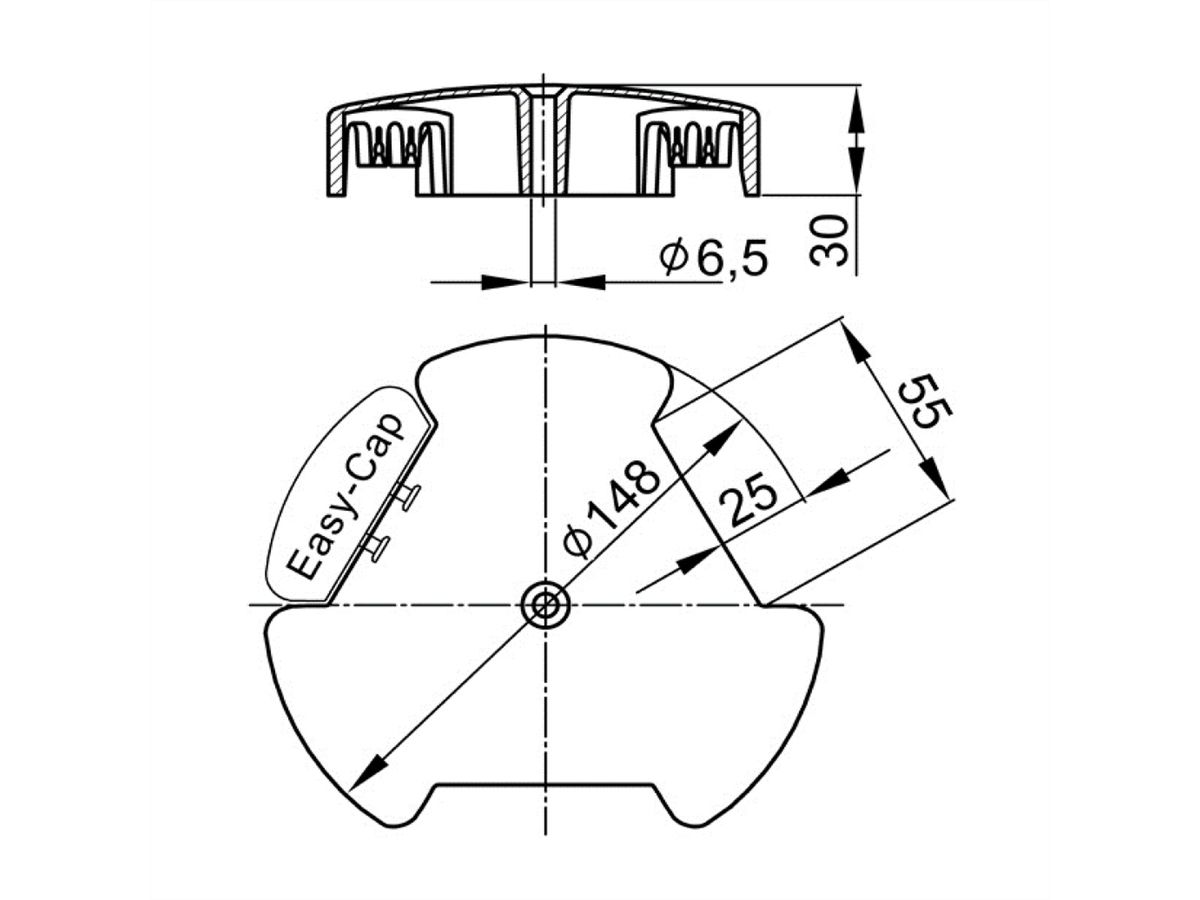 BACHMANN kabelslang Easy-Cap zwart