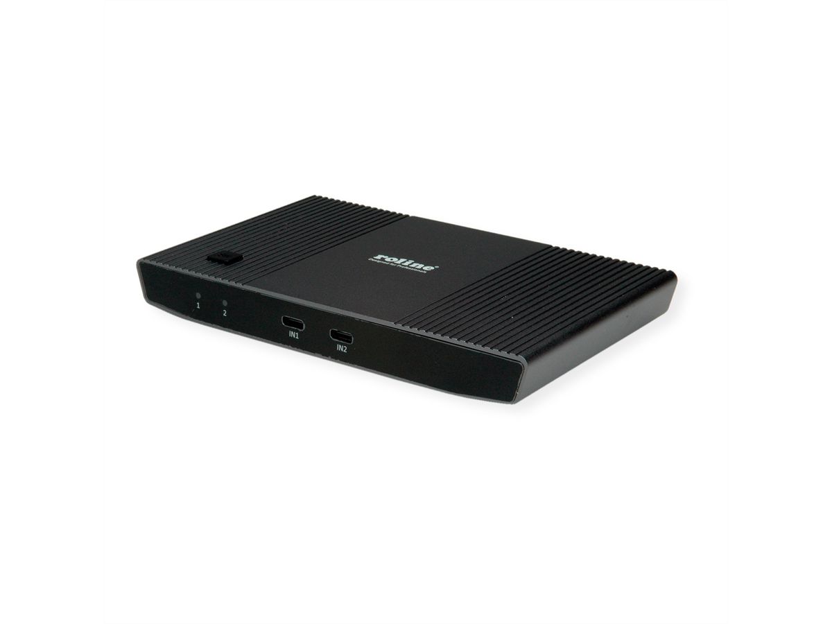 ROLINE KVM-switch, HDMI 4K, USB, 1 gebruiker - 2 mobiele apparaten