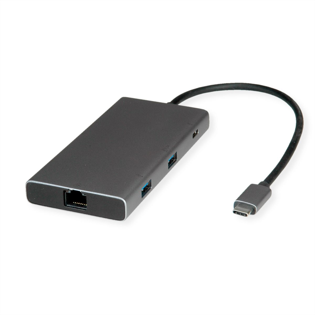VALUE USB Type C Docking Station, HDMI+DP 4K60, 3x US3.2Gen1 (1x C + 2x A), 1x PD, 1x RJ45