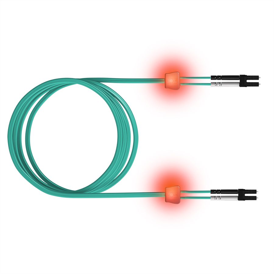 EasyLan Patch cables LED-Duplex 50/125µm OM3, LC/LC, turquoise, 2 m
