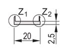 SCHROFF U-profile Front Panel, Shieldable, D-Sub Cutout, 3 U, 4 HP, 2 x 25 Pin, 2.5 mm, Al, Front Anodized, Rear Conductive