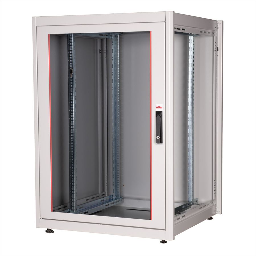 ROLINE 19-inch netwerkkast Basic 22 U, 800x800 BxD Glazen deur grijs
