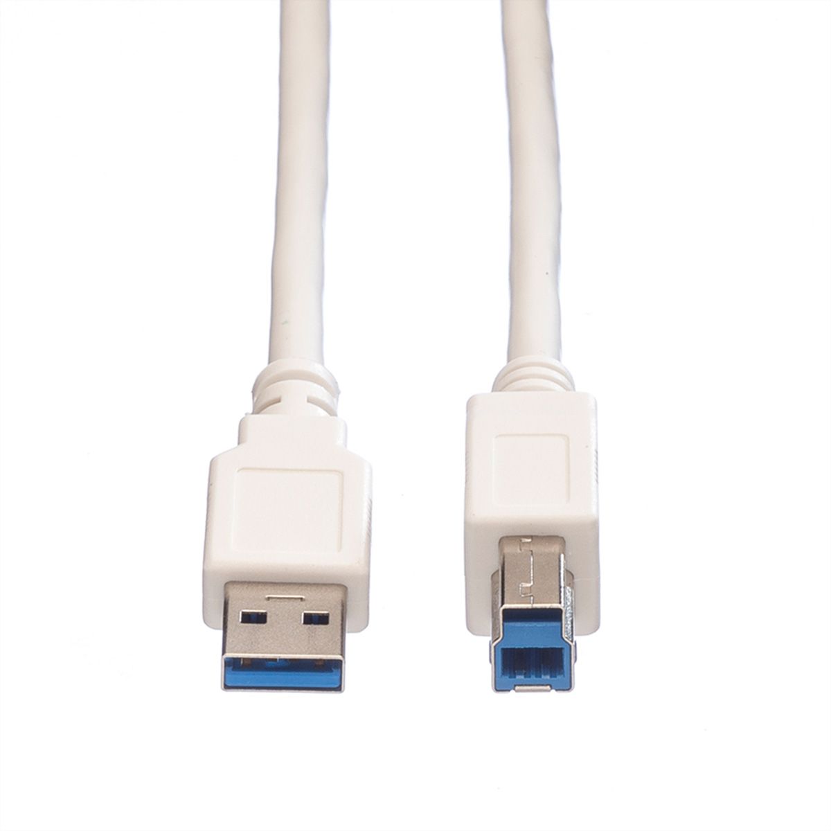 VALUE USB 3.2 Gen 1 Cable, A - B, M/M, white, 0.8 m