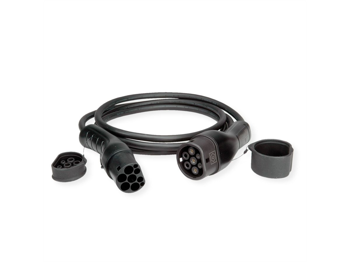 ROLINE Auto oplaadkabel Type2, 1-fase, 250VAC (1P+N+E), 32 A, 7.4 kW, 3 m